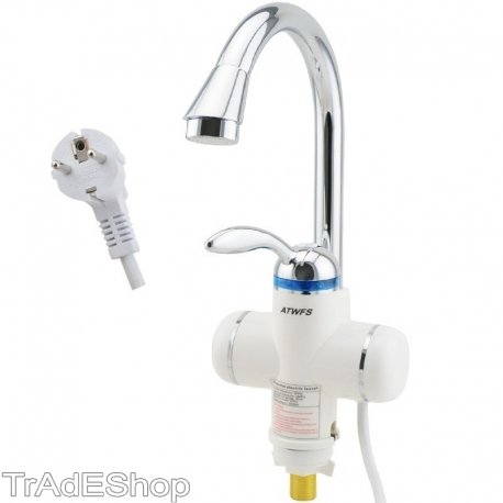 Preisvergleich Produktbild tradeshoptraesio® – Wasserhahn Einhebelmischer Boiler Elektro Warmwasser mit Stecker Küche Bad 3000 W