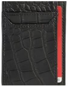 Sanis EnterprisesBlack Leather Money Clip Wallet, Metal, 4 3/8" x .5" x 3 5/8"