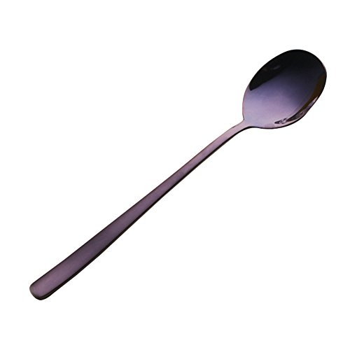 Oyfel Cuchara Acero Inoxidable para té Espresso Postre Pastel Sopa 1 pcs, Violeta, 20.5 * 3.8cm