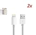Produktbild Orginal M&Y® 2x USB Ladekabel u Datenkabel für iPhone 7 7 plus 6 6S 5 5S 5S, iPod Touch 5G, iPad Mini, iPad 4, iPod Nano 7G Adapter in weiß