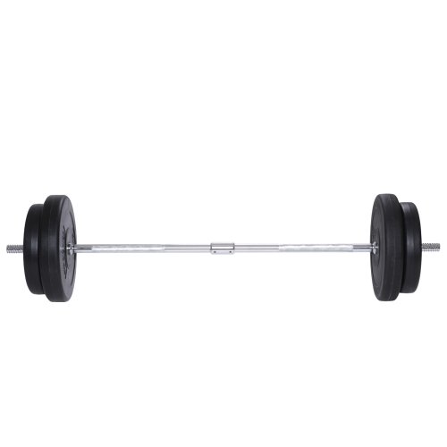 Physionics Langhantel Set 30kg Hantelstange mit rutschfesten Griffflächen inkl. 4 Gewichte - 2