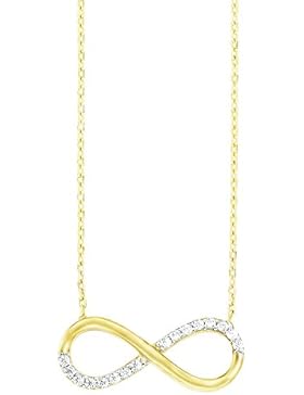 amor Damen-Kette mit Anhänger 333 Gelbgold Zirkonia weiß Rundschliff 45 cm - 2016808