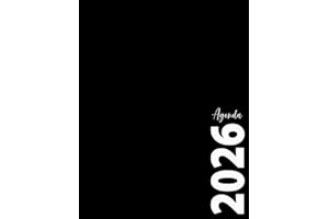 Agenda Giornaliero: Giornaliero da Gennaio a Dicembre , 12 mesi, 1 pagina per giorno, Formato A4, Nera.