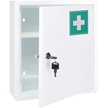 Armadietto Medicinali Relaxdays - Con Chiusura A Chiave, 32x21.5x9.5cm | Bianco E Verde - Foto 4