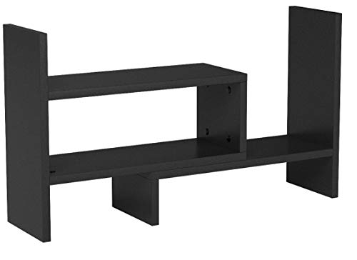 FITUEYES Support Etagères d'Angle pour Organiser la Rangement Bureau Cuisine Salle de Bain en Bois Noir DT306801WB