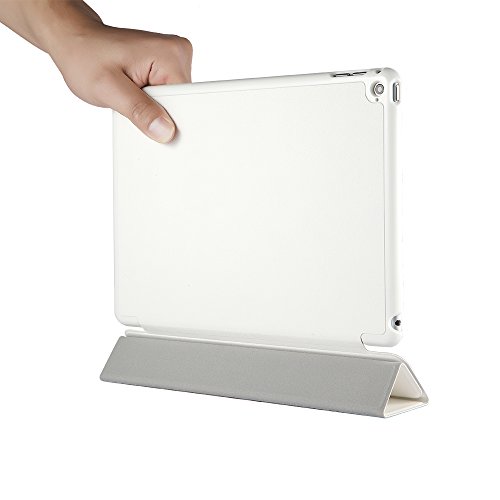 iPad Air 2 Hülle, EasyAcc Ultra Slim Cover Schutzhülle Bumper Lederhülle mit Standfunktion / Auto Sleep Wake Up Funktion für iPad Air 2 2014 Modell Number A1566/ A1567 – Weiß, Ultra Slim - 3