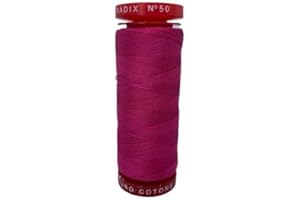 TOMASELLI MERCERIA Spagnoletta Filo Rocchetta Radix Cucirino Mercerizzato N 50 Cotone 200 Yard Tre Stelle - Fuxia