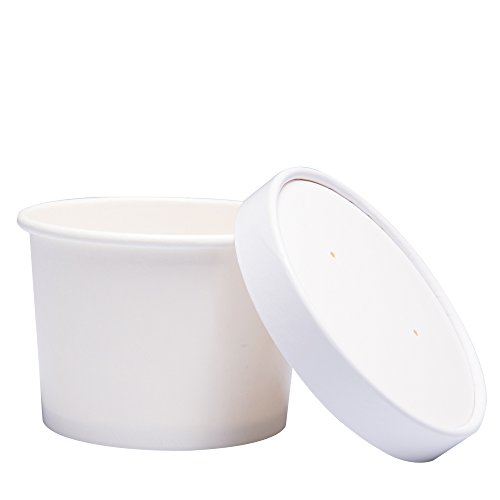 Benail Papier Soupe Tasses, Chaud/Froid Crème Glacée Tasses (Blanc), Idéal Fête, Cérémonie Collations - 12oz
