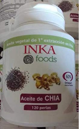 Perlas de aceite de CHÍA, 60% omega 3 vegetal, 120 perlas