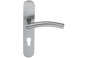 Paire de Poignées de porte KLOSE besser Inox 304 sur Plaque "Romy Vague" - Trou Cylindre