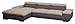 Produktbild CAVADORE Polsterecke Valerie/Longchair mit Armteilfunktion-3er mit Armteilfunktion/283x66-88x174 cm/Bering 90 schwarz weiss-Inari 96 grau