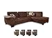 Produktbild CAVADORE Ecksofa Hussum mit Ottomane rechts / Große Couch mit Federkern im Landhausstil / Inkl. verstellbarer Sitztiefe  / 269 x 90 x 219 / Dunkelbraun