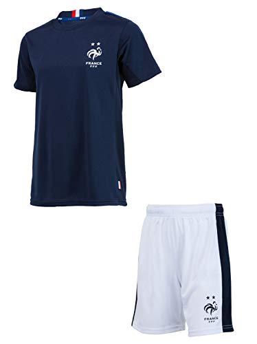 Equipe de FRANCE de football Ensemble Maillot + Short FFF - Collection Officielle Taille Enfant garçon