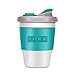 Produktbild UUQ Coffee-to-Go-Becher, 12oz (340ml) Wiederverwendbar Kaffeebecher mit Umweltfreundlich & ökologisch Abbaubar PLA Material -BPA Frei, Spülmaschinenfest Kaffeetassen (Blau-grün)