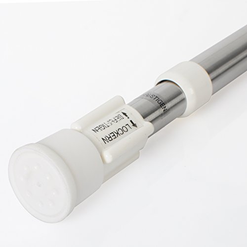 Woltu BZ4108sb-a Teleskopstange Duschvorhangstange KlemmstangeDuschvorhang-Spannstange , aus Edelstahl , Verstellbereich von 132 bis 240 cm , Silber - 4