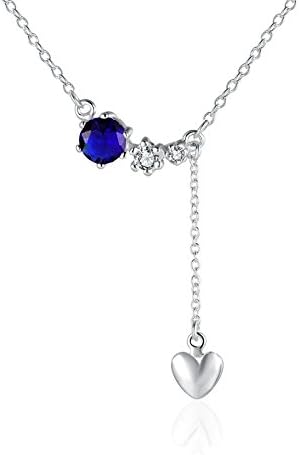 XUHUZI Necklace Pendant Collar A Collar For A Horse Stone Inscriptions Pendant Necklace Romantic Hanging Heart Necklace Heart-Shaped Modeling Purple Zircon Silverware Necklace