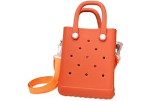 GENERIC Waterproof Washable Sandproof Beach Cross-body Bag for Women Girls,Mini Rubber EVA Beach Bag with Holes, Cute DIY Outdoor Sports Handbag, for Beach Pool Gym Sports Shopping