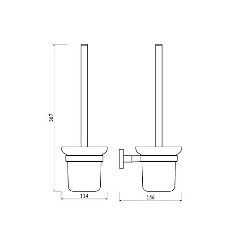 Auralum® WC Garnitur Toilettenbürste Bürste aus hochwertigem Kupfer Ersatzbürste Toilettenbürstenhalter zur Wandmontage - 3