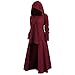 Produktbild VEMOW Karneval Cosplay Party Ballkleid Damen Mode Langarm Mit Kapuze Mittelalterliches Kleid Bodenlangen Cosplay Kleid(X1-Rot, EU-36/CN-L)