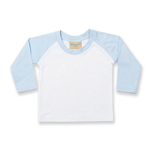 Larkwood New Long Sleeved Contrast Sleeves Single Jersey Baseball T-shirt 12-18 Mos