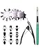 Produktbild NICOLE DIARY Französisch Nail Kantenführung Tips Nail Art Werkzeug-Maniküre-Satz-Nagel-Bürste, U-Form Schere, Linie Kantenschneider mit Stencil Aufkleber