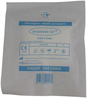 Sterile HSE Wound Dressing Pad with Bandage - Pack of 6 Finger Dressings (5cm x 4.5cm)