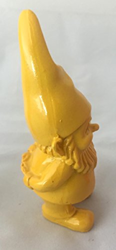 Gartenzwerg Troll Gnom in leuchtender Farbe • je 10 cm hoch • 4 Farbvarianten zur A u s w a h l • Gartenfigur Gartendekoration • Geschenkidee · Dekoration für Garten, Balkon,Terasse, Blumentopf (Auswahl Gartenzwerg Farbe GELB) - 3
