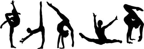 Online Design Wall Quote Vinyl Art Decal Sticker 5 Gymnasts (gym dancer sport gymnast gymnastics)