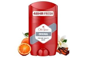 Gamla Spice Original Deodorant Stick för män, 50 ml, 48 H färsk, långvarig doft i parfymkvalitet, 0% aluminiumsalter, inga fläckar på svart och vit, tillverkad av 50% återvunnen, packaging may vary