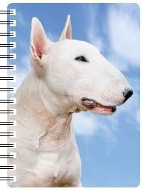 Bull Terrier (White) gift - Handbag/Pocket size notebook approx. 6" x 4". Quality Spiral bound Notebook with stunning 3D front cover