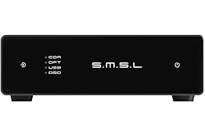 S.M.S.L SMSL D1 Audio Dac | Fiber/Coaxial/USB Input | RCA Output | ROHM BD34352EKV Chip | 768kHz/32-bit Decoding | Compatible with Computers,Mobile Phones,TV,Earamplifiers,Power Amplifiers,Active Speakers
