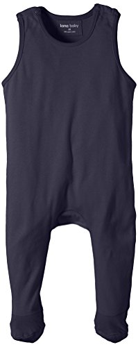 LANA natural wear Unisex Baby Strampler Finn Plain Footies, Blue (Ombre Blue 571), 0-3 Months (Manufacturer size: 56)