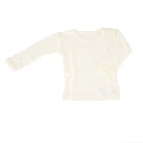 Celavi Unisex Baby 2199 Undershirt Long Sleeve Basic Wool Blouse, Off White, 50 cm