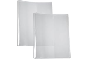 JIHUOO 2 Pcs A6 Clear Plastic Planner Cover Pocket Notebook Cover Protector Planner Protective Sleeves Waterproof Planner Cover Soft Book Cover Protector