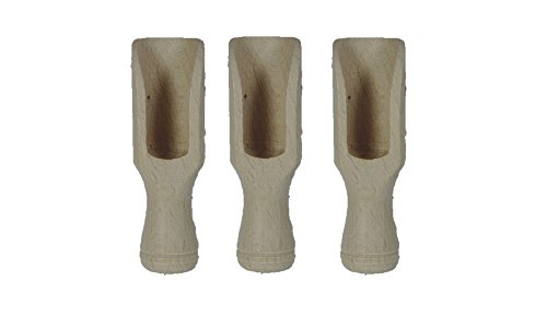 Viva-Haushaltswaren - 3 Mini Holz- Schaufeln / Portionsschaufeln 7,5 cm für Salz, Tee, Gewürze etc.
