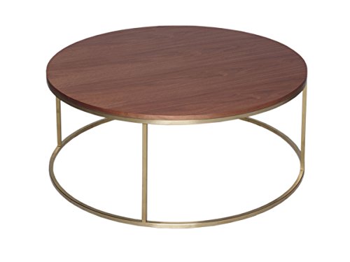 GillmoreSPACE Circular Coffee Table - Kensal WALNUT with BRASS base
