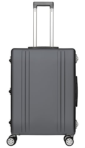 Packenger Alu Reisekoffer mit 68 Liter Fassungsvermögen in der Farbe Titan, 61x46x25cm, zwei TSA-Schlösser.