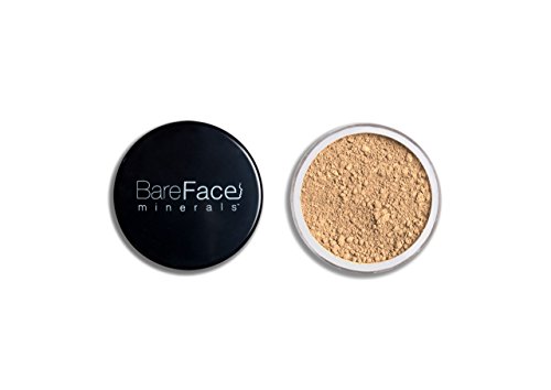 Bare Face Minerals Full Coverage Mineral Foundation | Long Lasting | Oil Free Loose Powder Foundation | Rosacea Burns Freckles Acne Makeup Solutions | 8g NET (Warm-Beige)