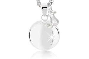 MAMIJUX Bola de Grossesse avec PACIFICATEUR Argente' avec chaînette 110cm