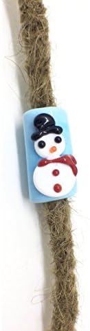 Artisan Glass Snowman Dread Dreadlock Bead Large Big Hole 8.5 mm Charm Hair Festival