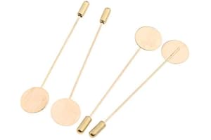 DIYARTS 50 piezas de solapa palillo broche bandeja redonda broches corbata sombrero bufanda insignia aguja de acero inoxidable conjunto DIY traje joyería accesorios para hombres mujeres traje acero inoxidable