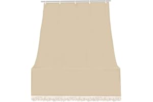 IlGruppone Tenda da Sole Tessuto Resistente per Balcone con Anelli Lavabile a Caduta - Crema - 140x250 cm