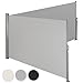 Produktbild TecTake Doppel- Seitenmarkise Sonnenschutz Sichtschutz Windschutz Gehäuse und Standpfosten komplett aus Aluminium - diverse Farben und Größen - (Grau | 180x600cm | Nr. 402334)