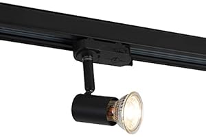QAZQA Moderno Foco para carril/riel trifásico negro - JEANY Aluminio/Acero Rectangular Adecuado para LED Max. 1 x 50 Watt