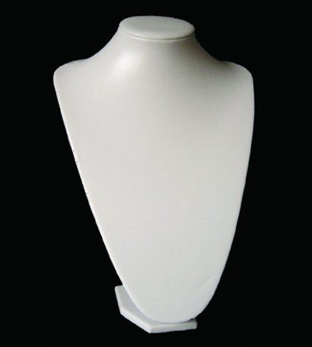 Schmuckbüste Dekobüste Kunstleder weiss H35 - 2