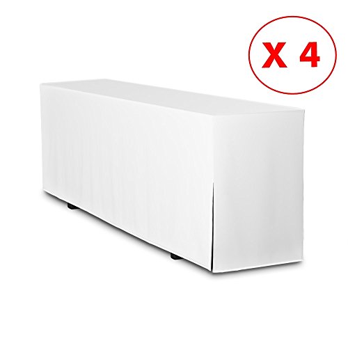 4er Pack Biertischhussen Premium (nur Tisch 220cm) (Weiss, Breite: 50cm)