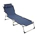 Produktbild H.Yue Folding Reclining Chair, Portable Outdoor Camping Lounge Beach Garden Patio Recliner Reclining Chair for Patio Pool Cup Holder Trays Pillows (Blue) (Blue)