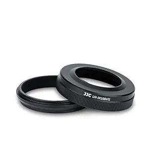 JJC Lens Hood Shade Set for Fuji Fujifilm X100V X100F X100T X100S X100 Replace Fuji LH-X100 Hood & AR-X100 Adapter Ring Attaching 49MM Filter -Black