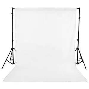 Fizool 8x12 Ft White LEKERA Backdrop Photo Light Studio Photography Background Cloth/Curtain with Carry Bag for Professional Photo Shoot (White)
