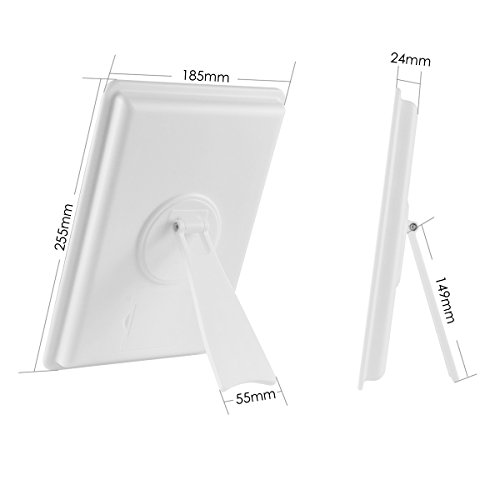 Oenbopo Faltbarer, LED-beleuchteter Kosmetikspiegel mit Licht, Smart-Touch, aufstellbar, mit 16 LED beleuchteter Kosmetikspiegel, für Make-up/Kosmetiktisch, schnurlos, Spiegel für Zuhause, Reise, Büro weiß - 7